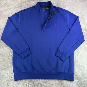 Polo Ralph Lauren Sweatshirt Men's XLT Blue Quarter Snap Pullover Pony Logo NWOT